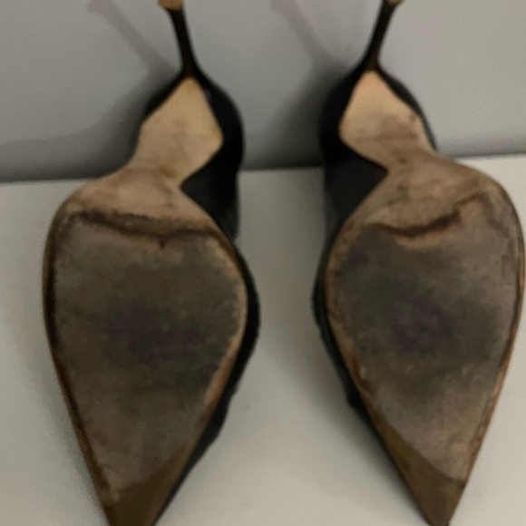 Dior Black Laser Cut Leather Pointed Toe Pumps Size 37 - Picture 11 of 11